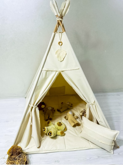 Organik Püsküllü Oyun Çadırı